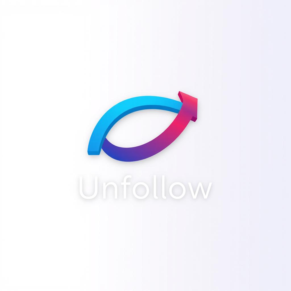 A stylized design of a logo representing the concept of 'unfollow'