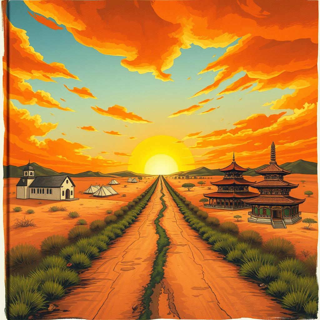 An illustrated cover in an artistic style that blends vintage and contemporary elements