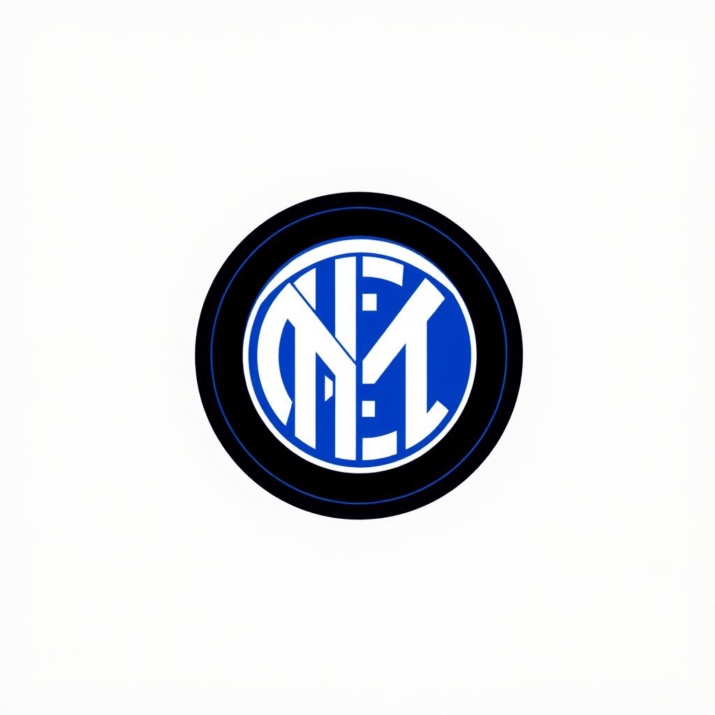 A creatively reimagined logo of Inter Milan, featuring the iconic Inter Milan round shape and design, but incorporating the colors of Real Madrid instead