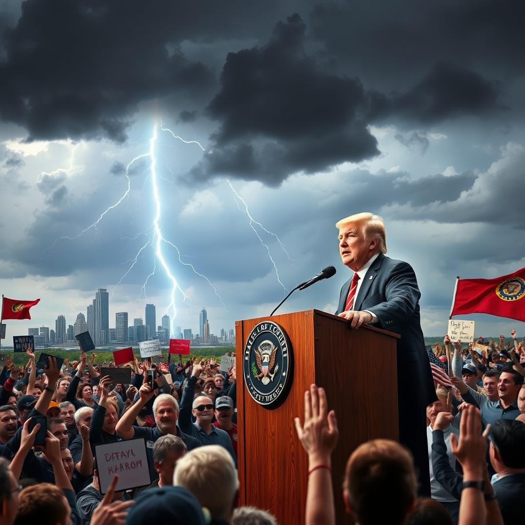 A dramatic political scene depicting the concept of "Death Wish"