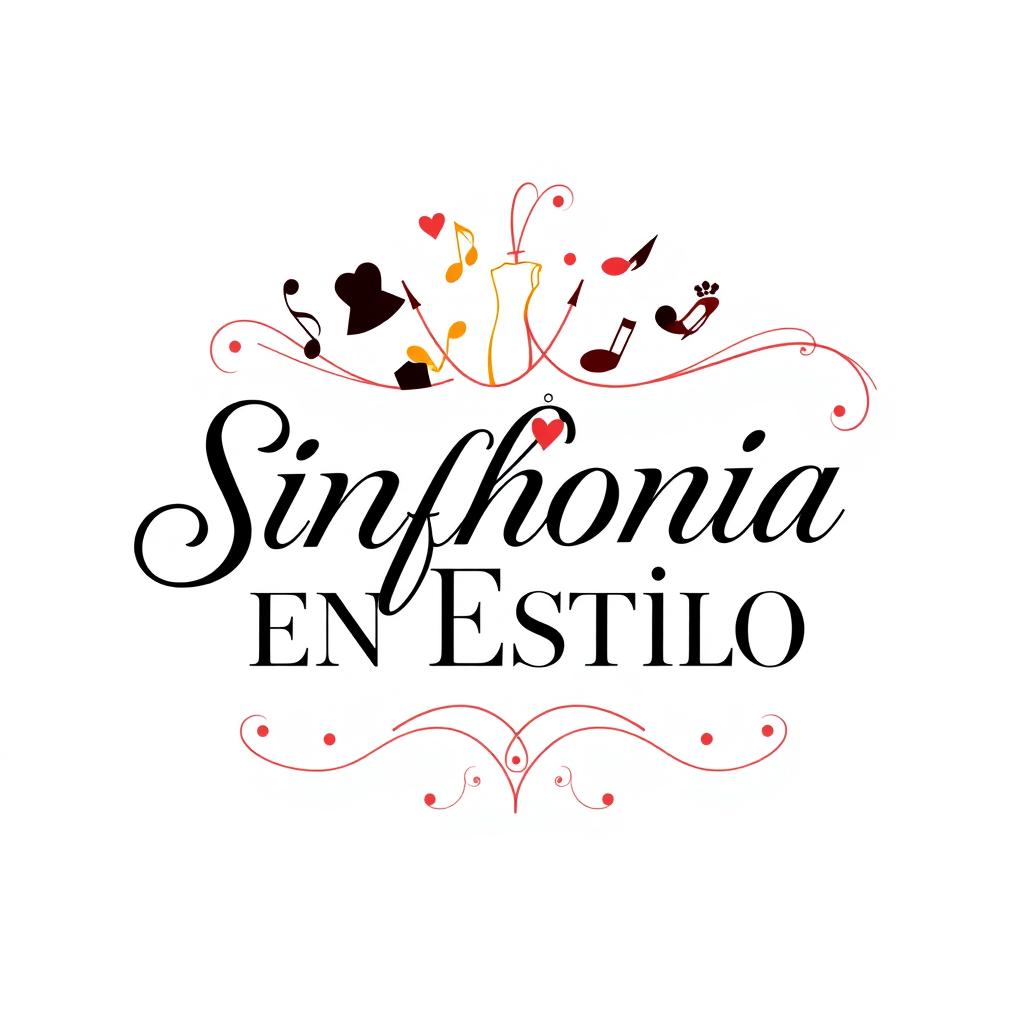 A sophisticated and elegant logo design for a fashion collection named "Sinfonía en Estilo"