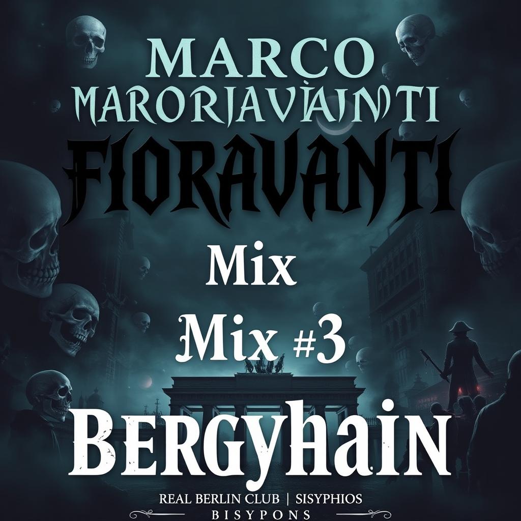 A hauntingly beautiful cover design for a DJ mix with a macabre aesthetic, featuring dark and atmospheric visuals