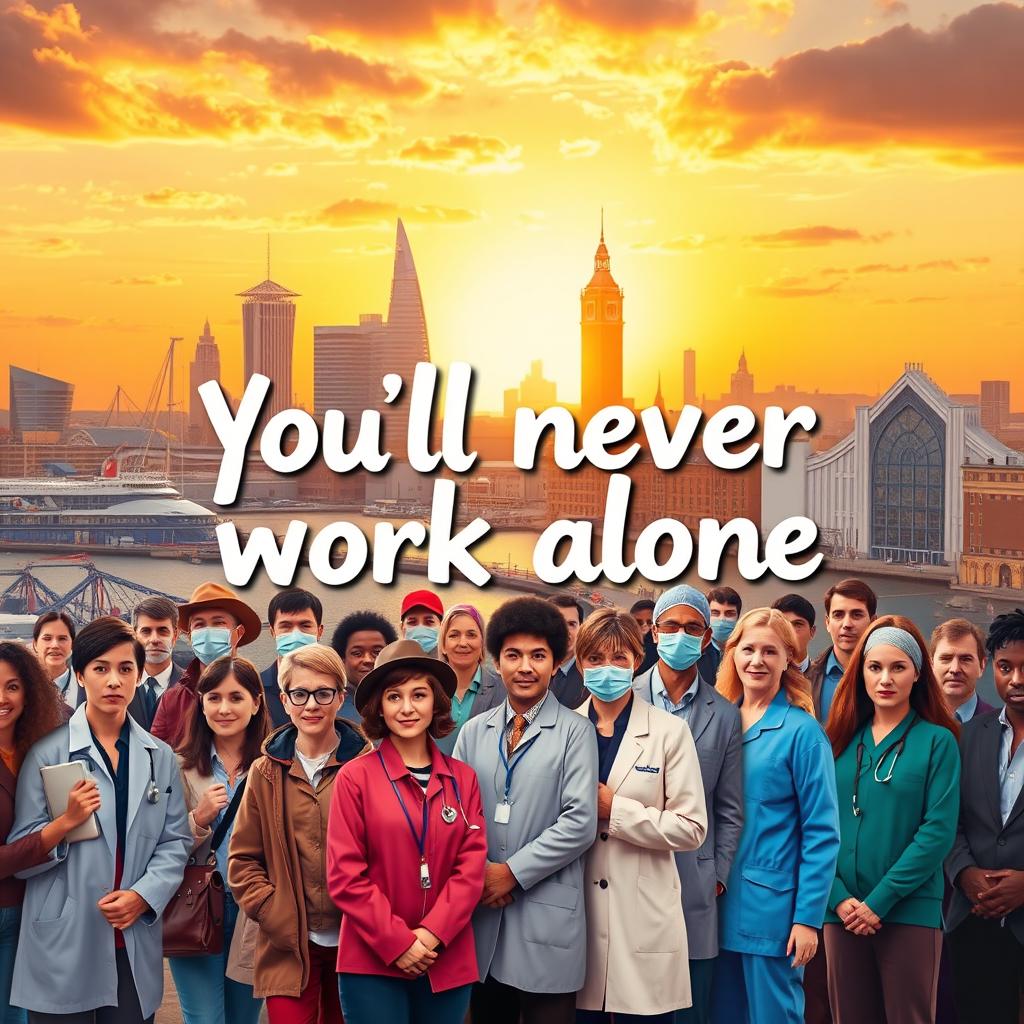 A captivating and artistic representation of the phrase "You'll never work alone"