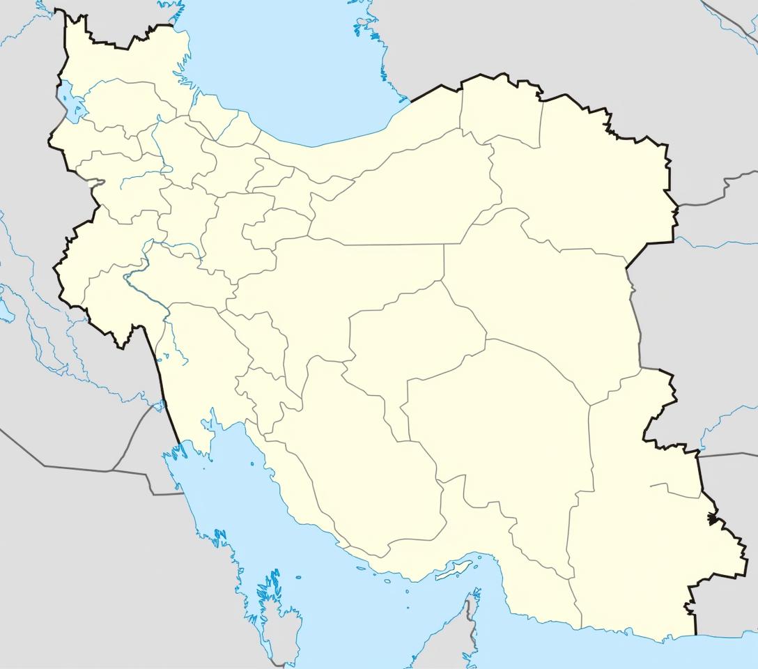 A precisely shaped map of Iran, featuring numerous cracks radiating across the surface, symbolizing conflict and disruption