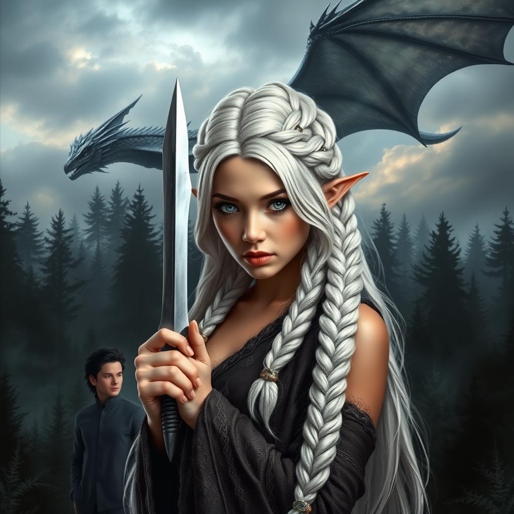 A beautiful book cover in the style of romantic fantasy reminiscent of The Lord of the Rings