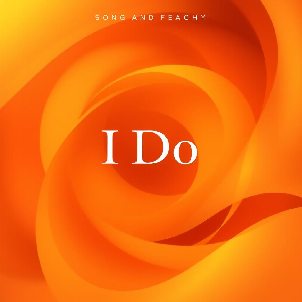 An abstract album cover design for a song titled 'I Do', featuring warm colors like soft reds, yellows, and oranges blending seamlessly