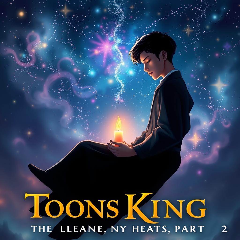 A stunning novel cover for 'Toons King, the Little Candle in My Heart Part 2', inspired by Disney style, featuring an enchanting and mysterious atmosphere
