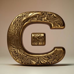 A high definition, bronze plated letter C and L with intricate textures and beautiful light reflections. Both letters standing upright on a neutral background.