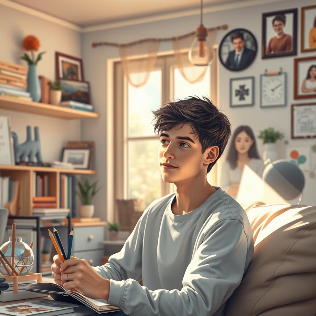 A captivating and inspiring visual representation of the life of a Level 1 autistic individual, showcasing the beautiful balance between challenges and achievements