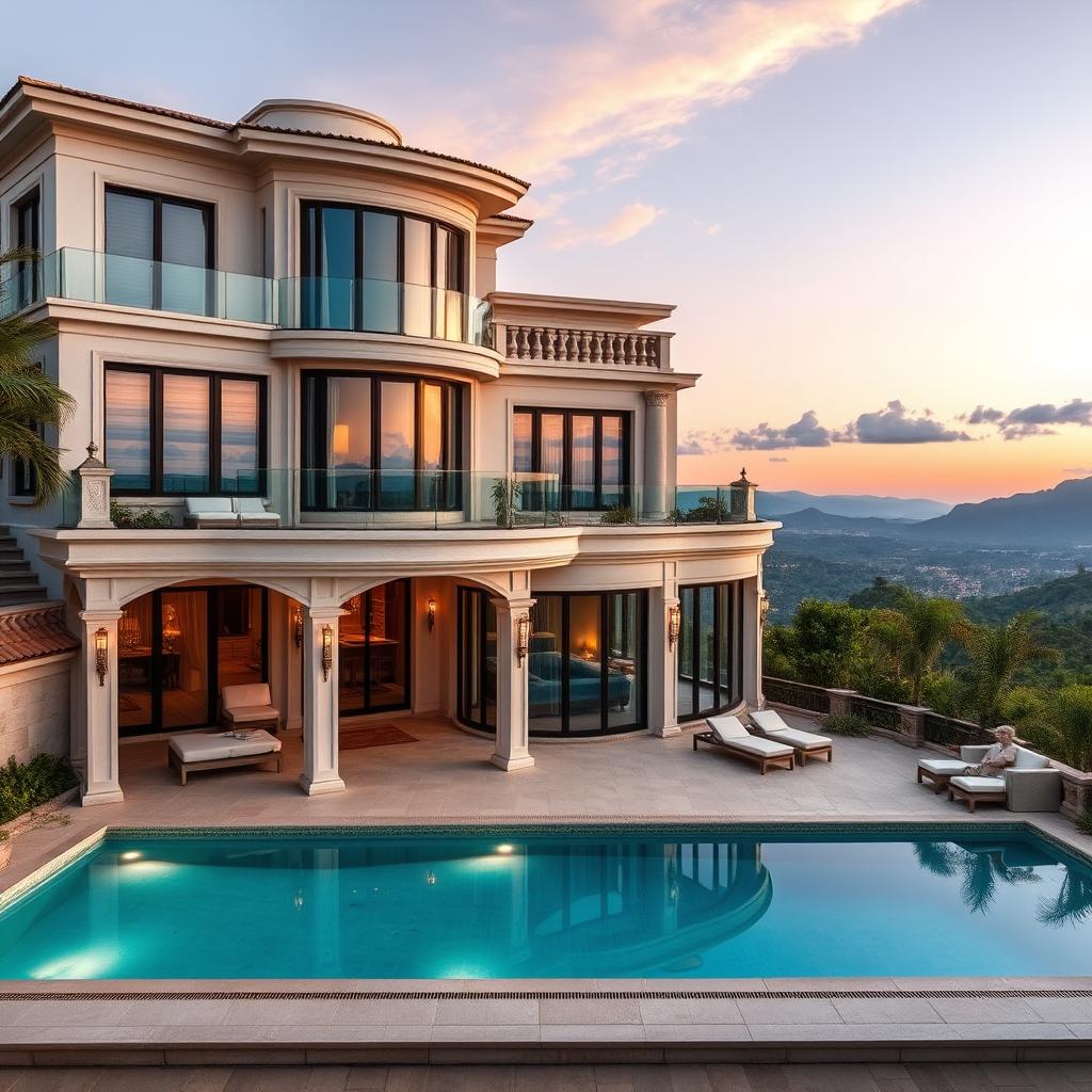 A luxurious villa for sale with stunning panoramic views