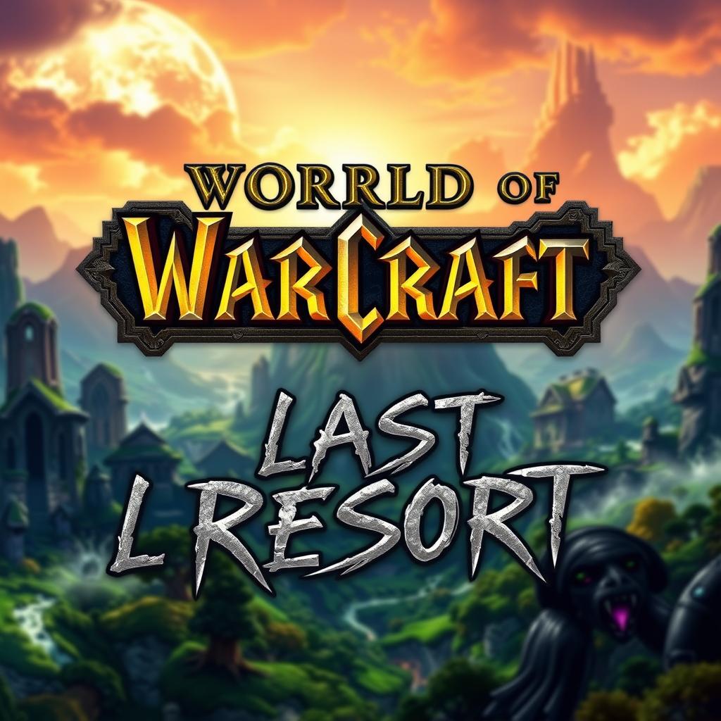 An A4-sized image featuring the words 'WORLD OF WARCRAFT' prominently at the top in a bold, adventurous font, with a fantasy-themed design, incorporating elements from the game such as runes and magical motifs