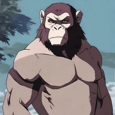 In the popular anime series, anthropoid apes are portrayed as loyal companions to the main character, possessing incredible strength and agility.