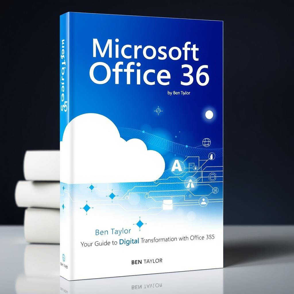 A sleek and modern book cover design for 'Microsoft Office 365' by Ben Taylor