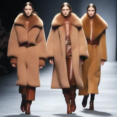 The fashion designer showcased a stunning collection inspired by anthropoid apes, incorporating fur accents and earthy tones into the garments.