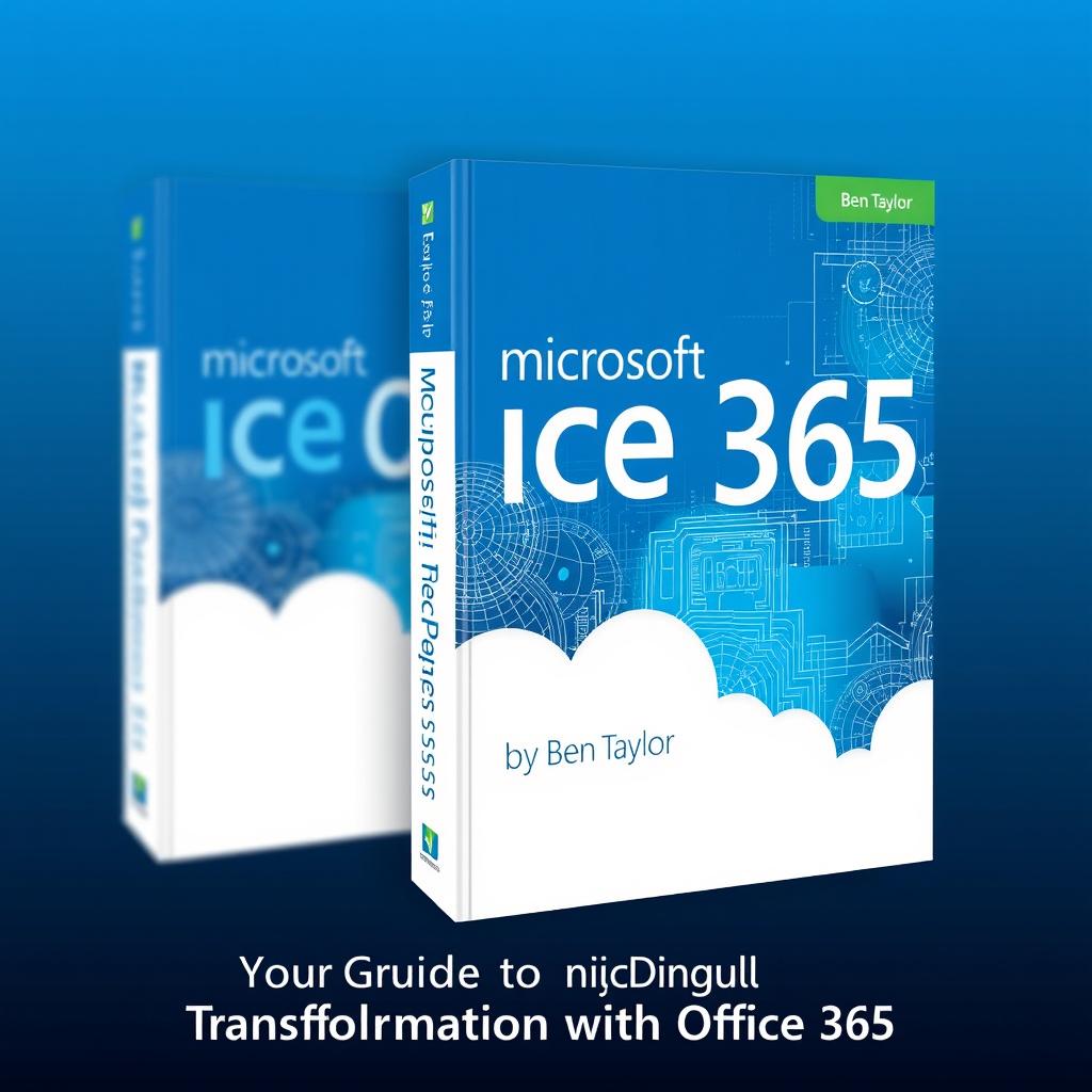 A striking and modern book cover design for 'Microsoft Office 365' by Ben Taylor