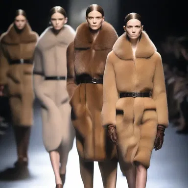 The fashion designer showcased a stunning collection inspired by anthropoid apes, incorporating fur accents and earthy tones into the garments.