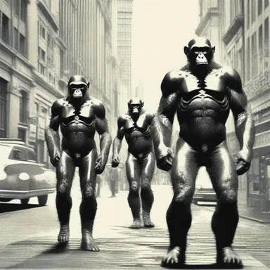 In the futuristic sci-fi novel, anthropoid apes evolved to possess superior intelligence and established a society parallel to that of humans.
