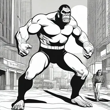 The comic book series introduced a superhero character who transformed into an anthropoid ape, using his newfound abilities to fight crime.
