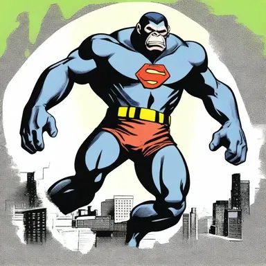 The comic book series introduced a superhero character who transformed into an anthropoid ape, using his newfound abilities to fight crime.
