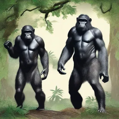 According to ancient mythology, anthropoid apes were revered as gods, believed to possess ancient wisdom and supernatural powers.
