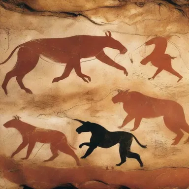 Anthropologists stumbled upon ancient cave paintings that depicted hunters chasing after anthropoid apes, shedding light on early human-animal interactions.