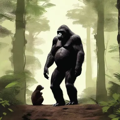 In the romantic novel, the protagonist falls in love with a kind-hearted anthropoid ape, ultimately proving that love transcends species.