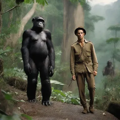 The epic adventure film showcased breathtaking scenes where anthropoid apes swung through the dense jungle, captivating the audience with their grace and agility.