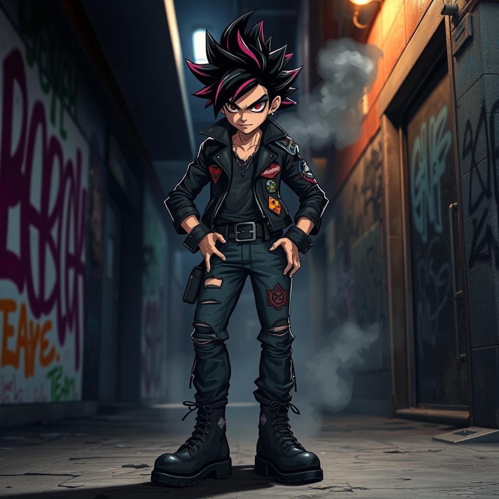 A dynamic scene featuring a character inspired by the 'Crow Zero' style
