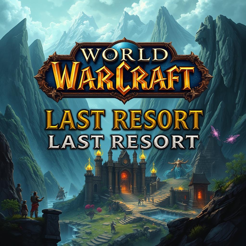 An A4 picture featuring the words 'WORLD OF WARCRAFT' prominently displayed at the top in bold, stylized font, with an ornate design that reflects the fantasy theme of the game