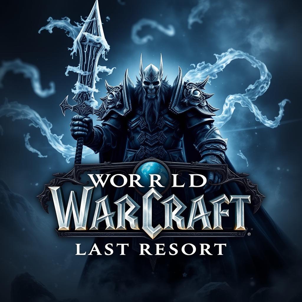 An A4 sized picture featuring a striking depiction of the Lich King from World of Warcraft in the background