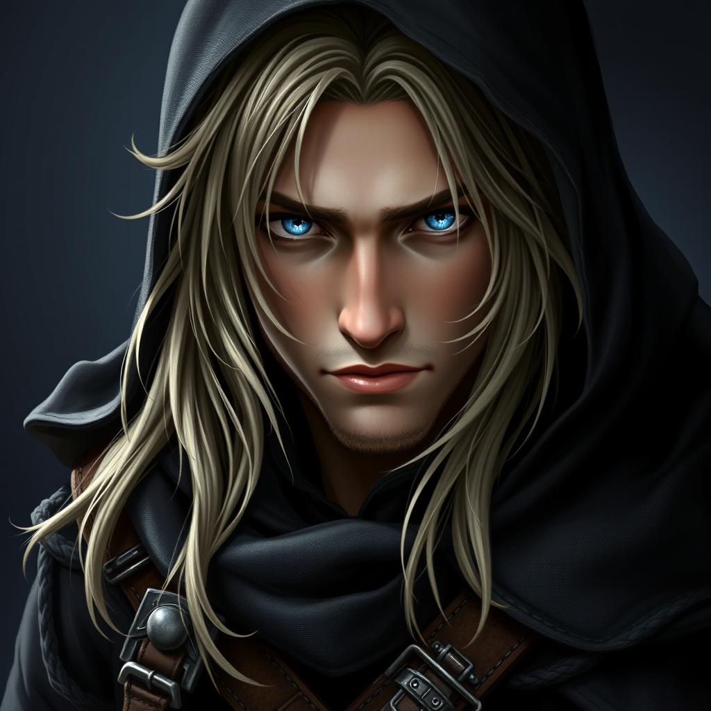 A male half-elf ranger, characterized by a blend of human and elf traits