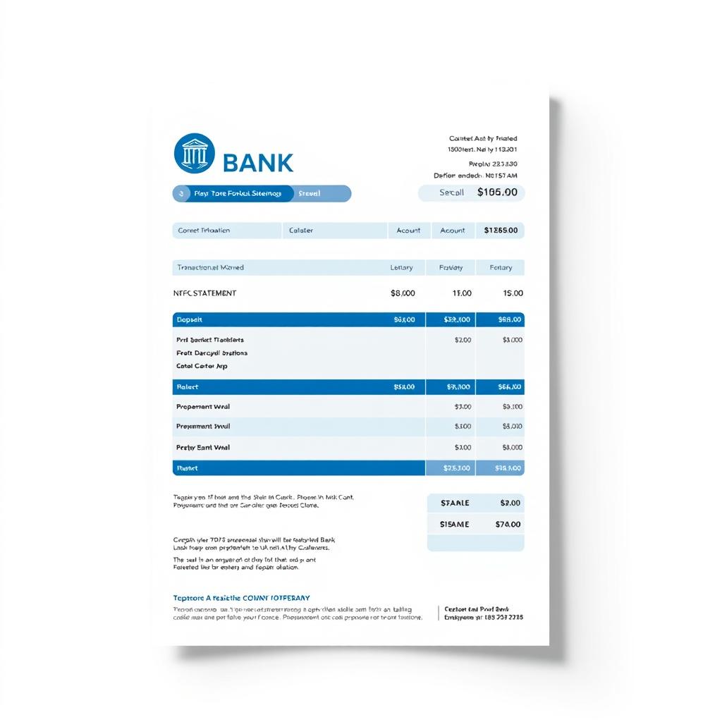Realistic Bank Statement Design - Professional & Modern