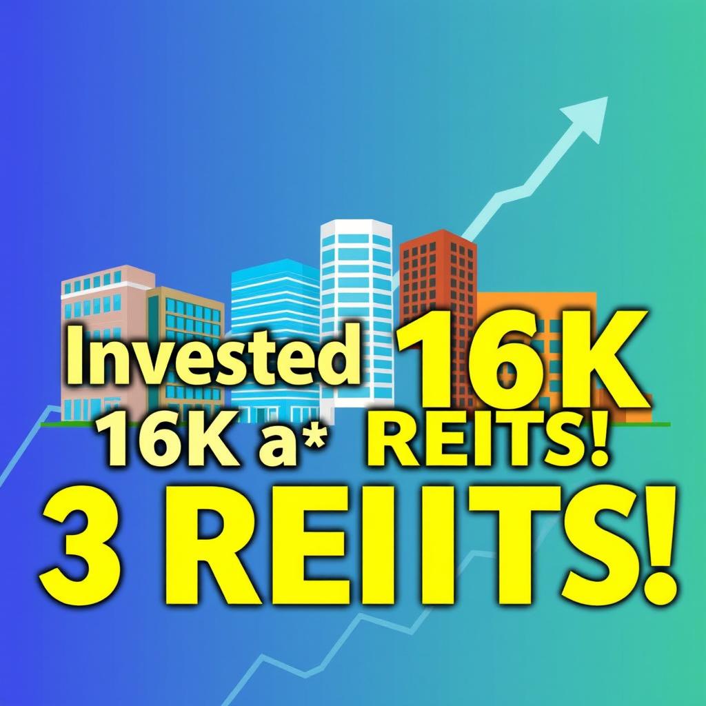 An informative and visually engaging YouTube video thumbnail discussing a financial investment of 16,000 in three real estate investment funds