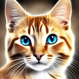 Create an image of a beautiful and playful cat, with glossy fur and sparkling eyes.