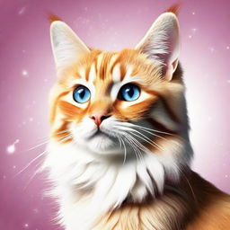 Create an image of a beautiful and playful cat, with glossy fur and sparkling eyes.