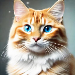 Create an image of a beautiful and playful cat, with glossy fur and sparkling eyes.