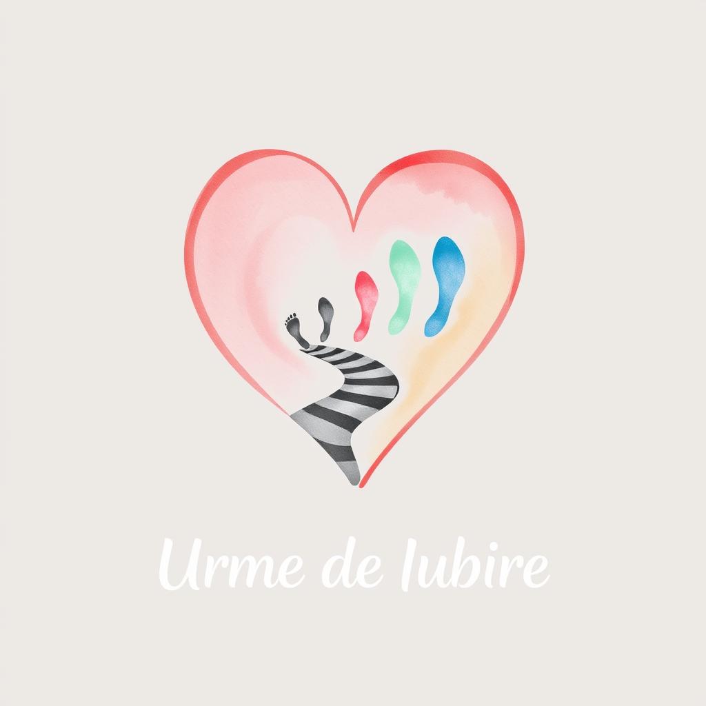 A logo design for a therapy practice named 'Urme de Iubire' dedicated to single-parent families
