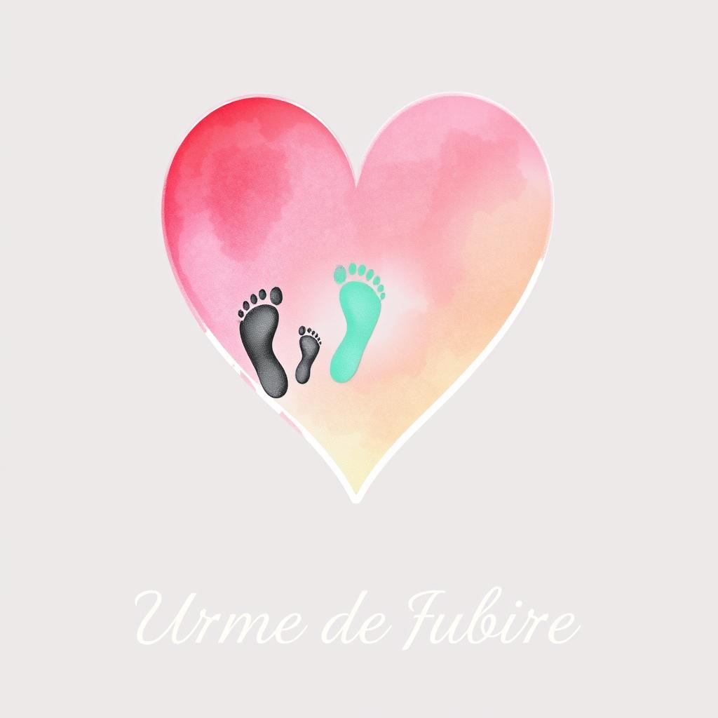 A logo design for an art therapy practice called 'Urme de Iubire', dedicated to single-parent families (parent and child)