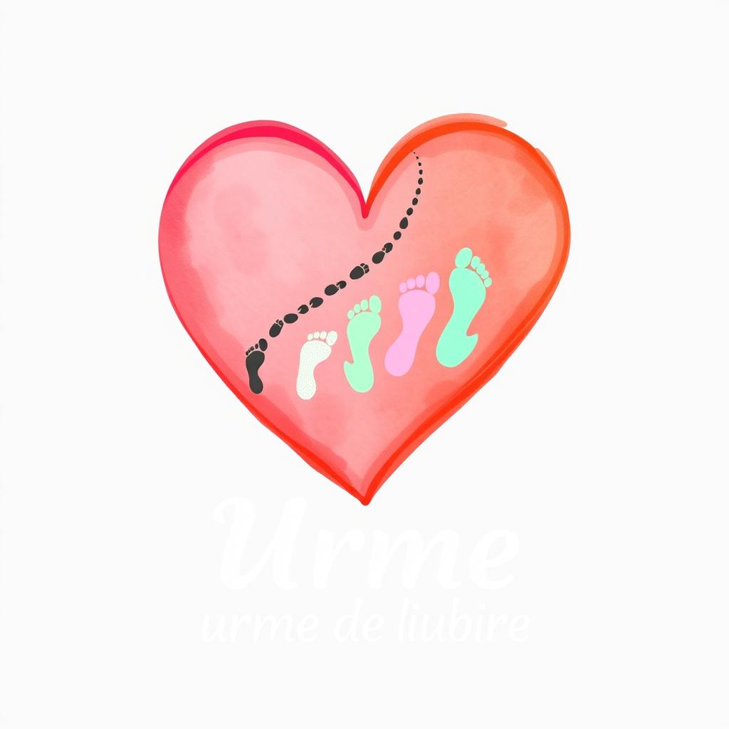 A logo design for a therapy clinic focused on single-parent families, titled 'Urme de Iubire'
