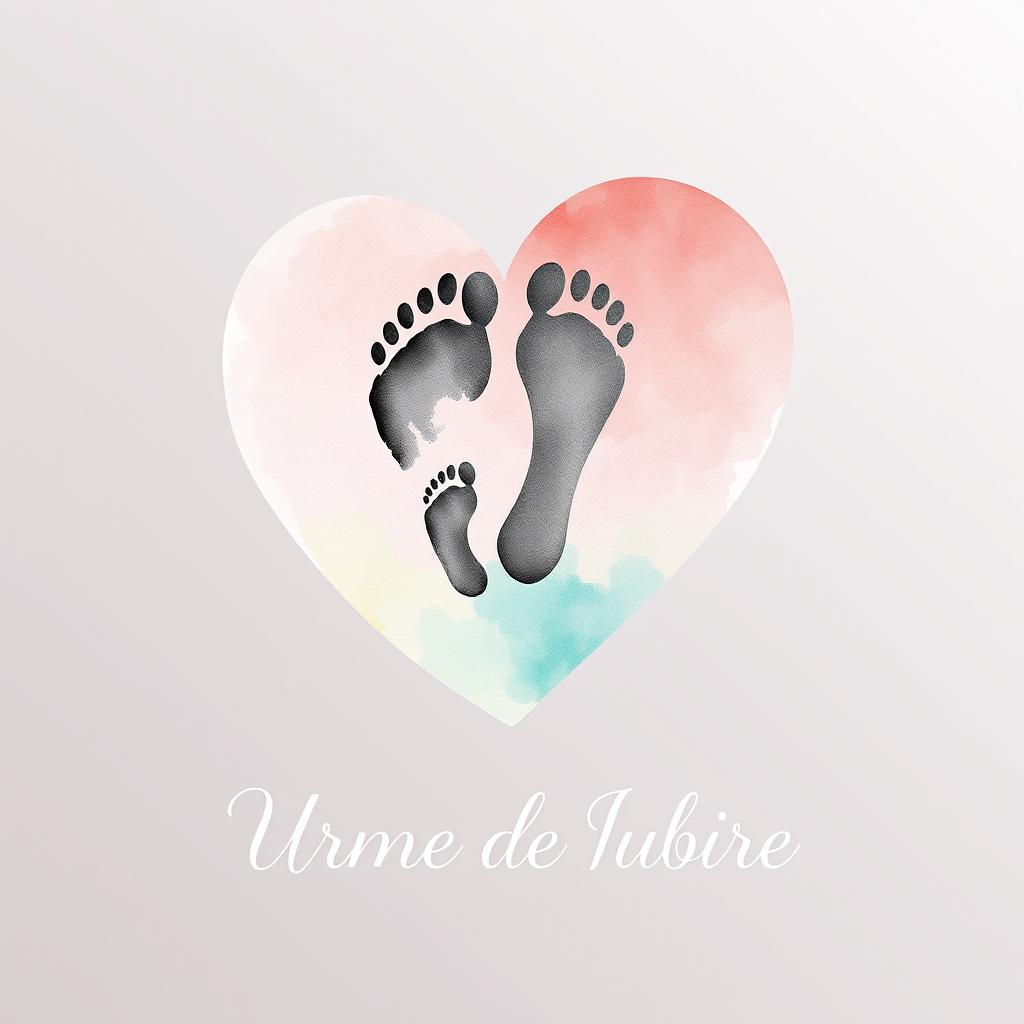 A logo design for a therapy practice named 'Urme de Iubire', dedicated to single-parent families (parent and child)