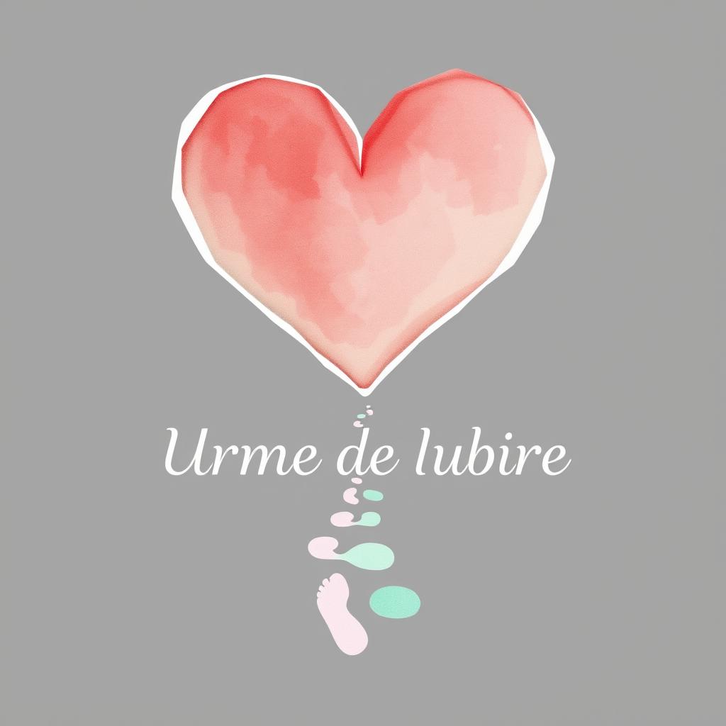 A heartfelt logo design for a therapy practice named 'Urme de Iubire', dedicated to single-parent families