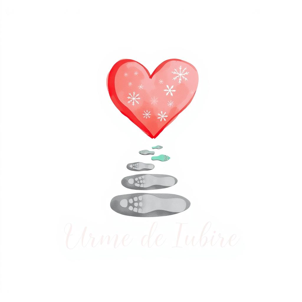 A logo design for an art therapy practice named 'Urme de Iubire' focused on single-parent families