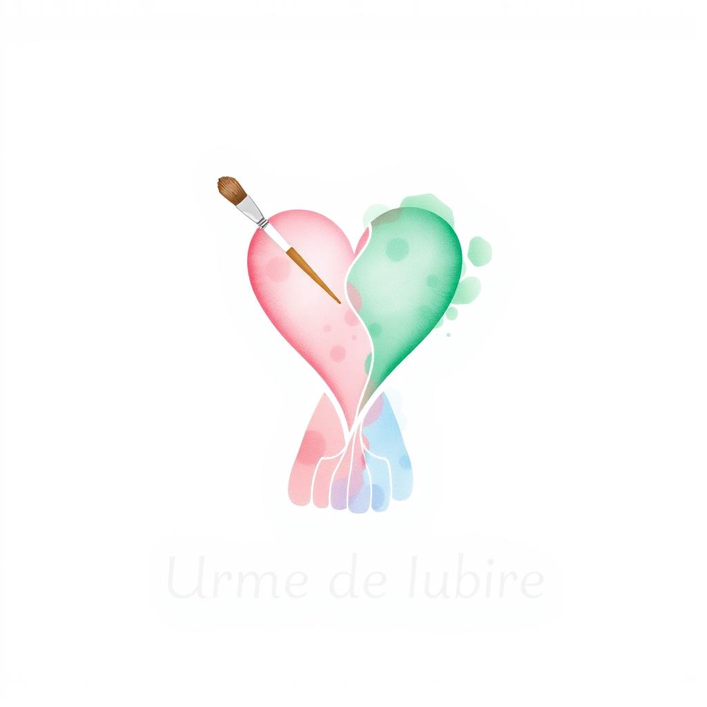 A logo design for a therapy practice named 'Urme de Iubire', dedicated to single-parent families