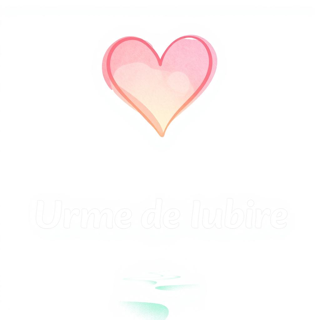A logo design for an art therapy practice named 'Urme de Iubire' dedicated to single-parent families (parent and child)