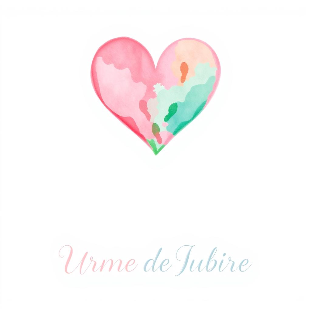 A logo design for an art therapy practice dedicated to single-parent families, featuring a watercolor heart with soft, blended edges