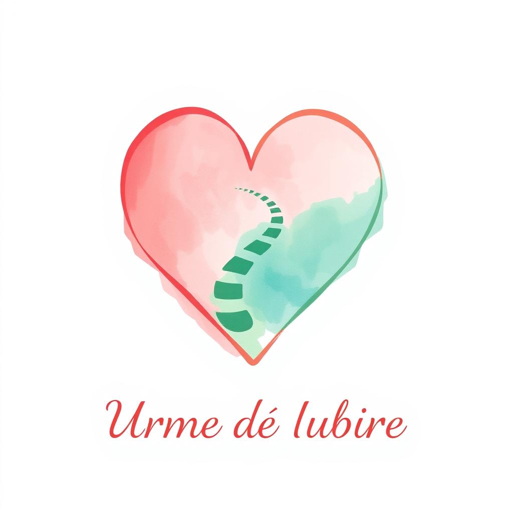 A logo design for an art therapy practice named 'Urme de Iubire', dedicated to single-parent families