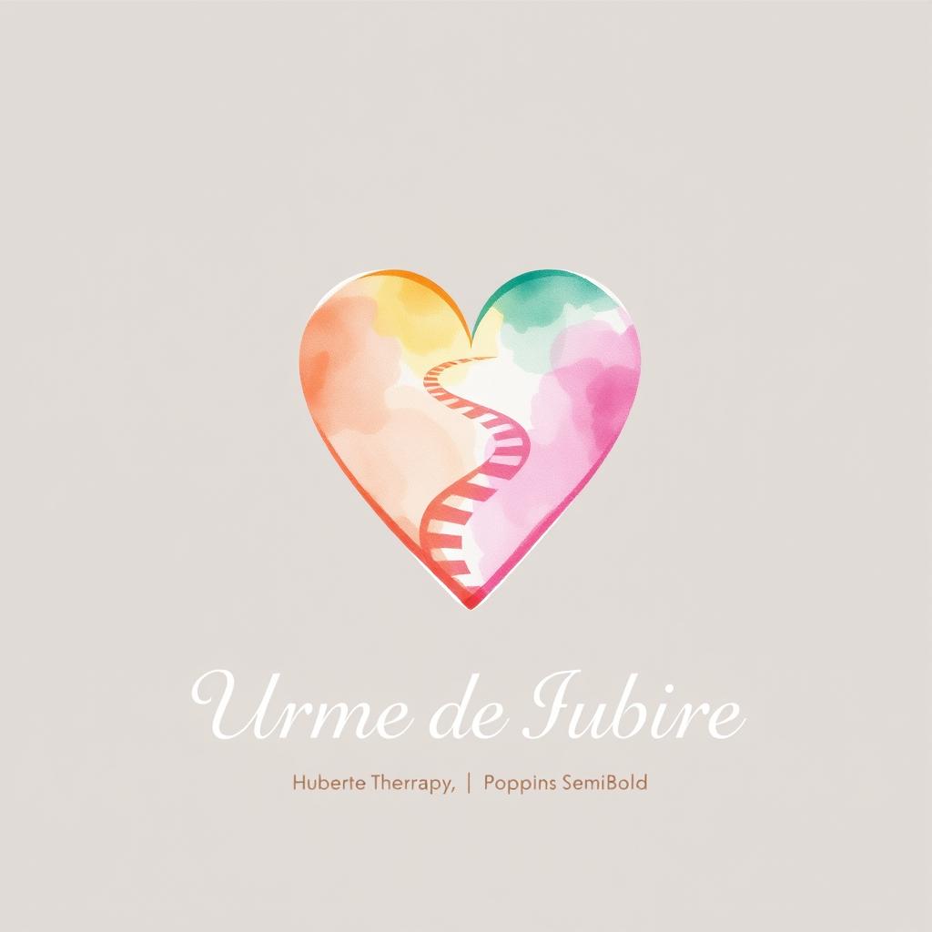 A logo design for a therapy practice named 'Urme de Iubire' dedicated to single-parent families (parent and child)