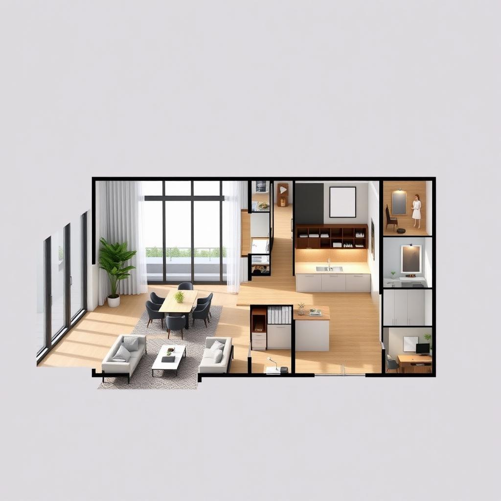 Modern Apartment Floor Plan | Open-Concept Living & Stylish Design