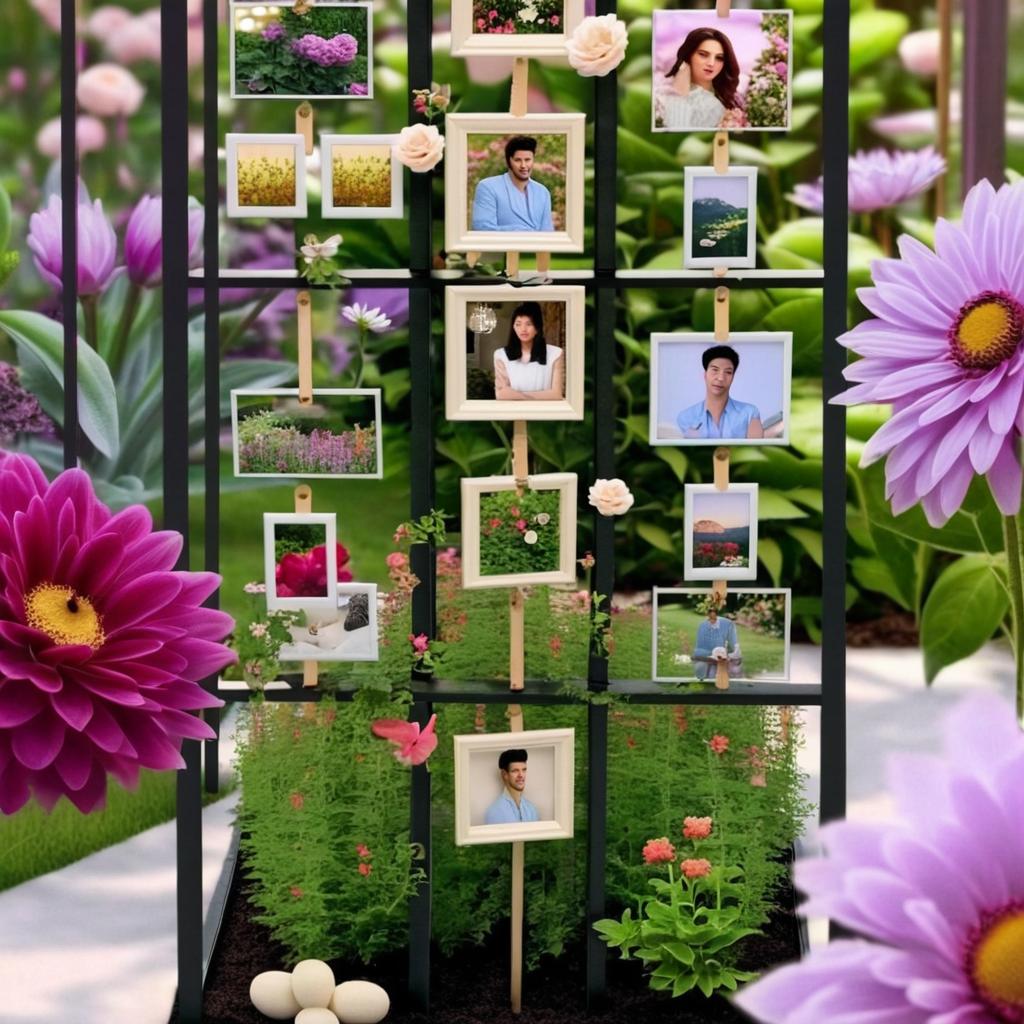 Garden and Grid decorated with pictures