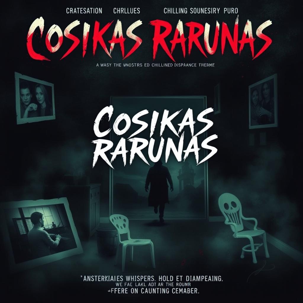 A terrifying movie poster for a horror film titled 'Cosikas Rarunas'